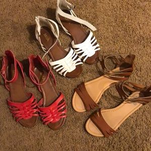 Three pairs of various sandals